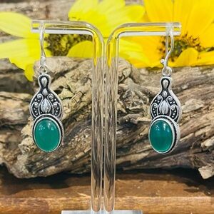 Green Onyx 925 Sterling Silver Earrings